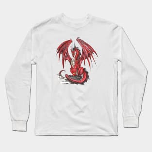 Majestic Red Dragon Long Sleeve T-Shirt